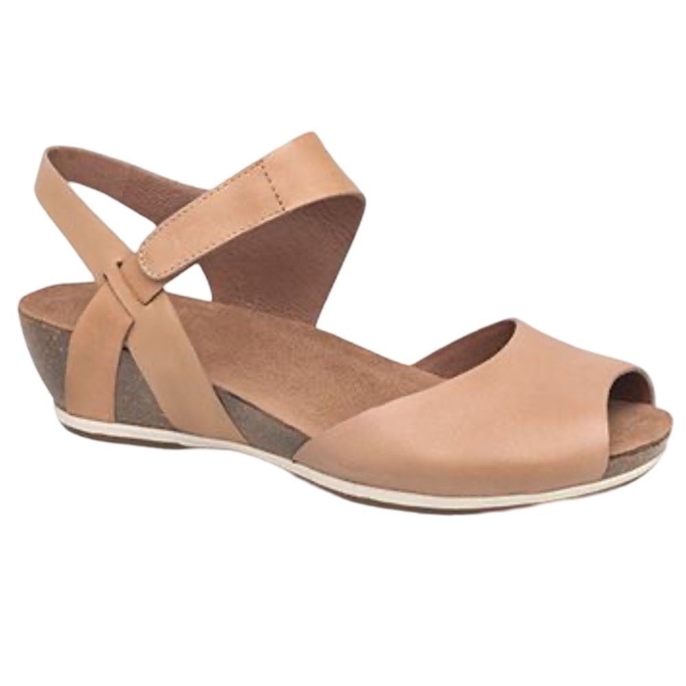 Dansko Tan Leather Open-Toe Slingback Sandals